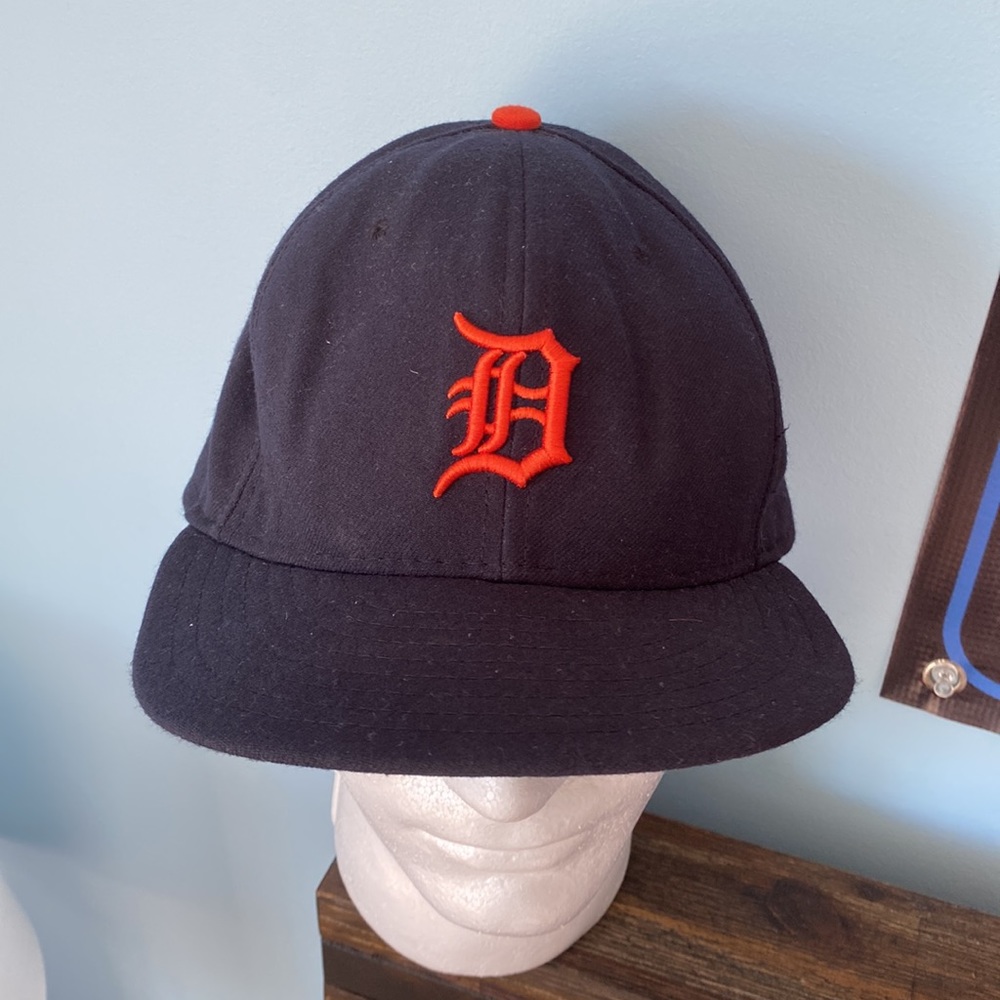 New Era Cool Base MLB Classic Detroit Tigers Navy Blue & Orange Baseball Cap Hat - Picture 2 of 8